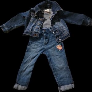 Old Navy Kids Dark Blue Denim Jacket and Jeans Set